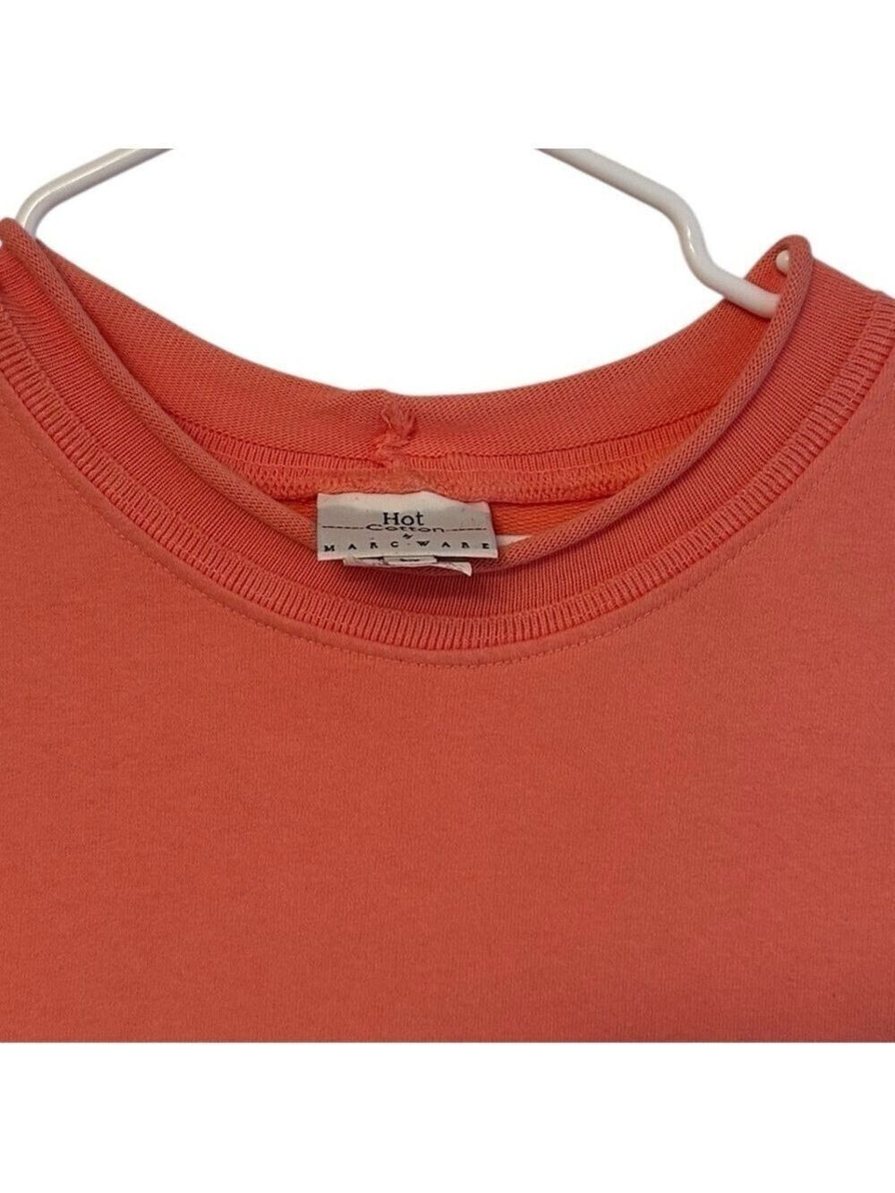 Hot Cotton By Marc Ware Orange Short Sleeve Long Rolled Neck Sweatshirt Dress M - Picture 4 of 7